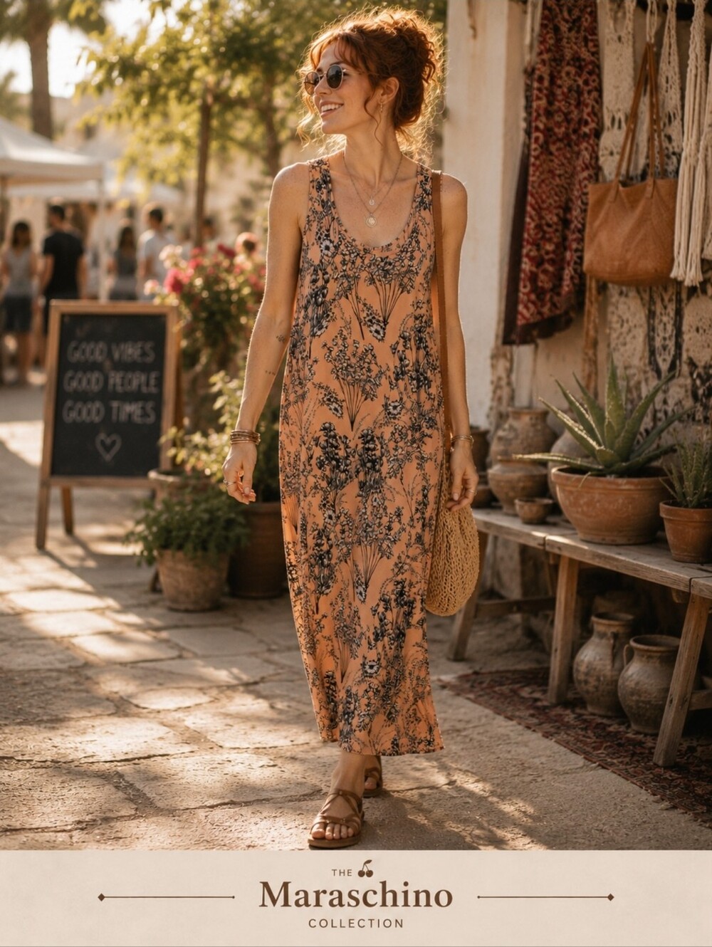 Piphany Peach Floral Maxi Dress | 3X